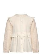 Shirt Broderie Anglaise Tops Blouses & Tunics Cream En Fant