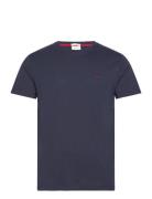 Contrast Logo Ss T-Shirt Tops T-shirts Short-sleeved Blue GANT