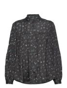 Cara Shirt Tops Blouses Long-sleeved Black Lollys Laundry