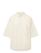 Cecilia Shirt Tops Shirts Short-sleeved Cream STUDIO FEDER