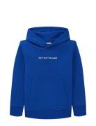 Printed Hoodie Tops Sweat-shirts & Hoodies Hoodies Blue Tom Tailor