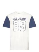 Raglan Varsity Tee Tops T-shirts Short-sleeved White Lee Jeans