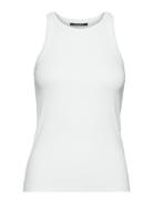 Katybb Rib Tank Top Tops T-shirts & Tops Sleeveless White Bruuns Bazaa...