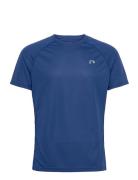 Men Core Running T-Shirt S/S Sport T-shirts Short-sleeved Blue Newline