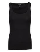 Cotton-Blend Tank Top Tops T-shirts & Tops Sleeveless Black Lauren Ral...