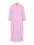 Yascrystal 3/4 Midi Dress S. - Ex Knelang Kjole Pink YAS