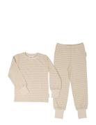 Two Pcs Pyjamas Classic Pyjamas Sett Beige Geggamoja