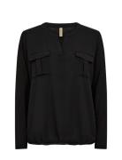 Sc-Hermine Tops Blouses Long-sleeved Black Soyaconcept