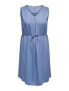 Carlaura Sl V-Neck Dress Dnm Bin Kort Kjole Blue ONLY Carmakoma