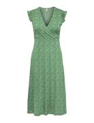 Onlmay S/L Wrap Midi Dress Box Jrs Knelang Kjole Green ONLY