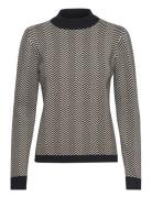 Objray L/S Knit Pullover Aop Noos Tops Knitwear Jumpers Black Object