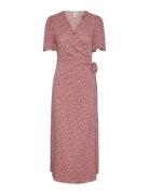 Yasalira Ss Long Wrap Dress S. Noos Knelang Kjole Pink YAS