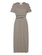 Slfamelie 2/4 Midi Stripe Dress B Knelang Kjole Black Selected Femme