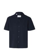 Slhrelaxsun Shirt Ss Resort Tops Shirts Short-sleeved Navy Selected Ho...