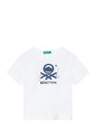 T-Shirt Tops T-shirts Short-sleeved White United Colors Of Benetton