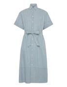 Cotton Chambray Shirtdress Knelang Kjole Blue Polo Ralph Lauren