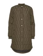 Kashally Quilted Coat Vattert Jakke Green Kaffe