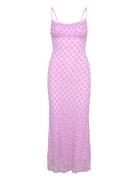 Adoni Mesh Midi Dress Knelang Kjole Purple Bardot