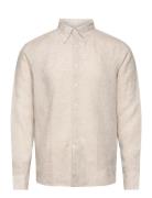 Reg Fit Bd Signature Linen Designers Shirts Casual Beige Oscar Jacobso...