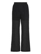 Lace Trousers Bottoms Trousers Straight Leg Black Rosemunde