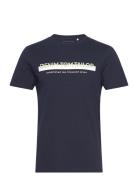 Printed T-Shirt Tops T-shirts Short-sleeved Navy Tom Tailor