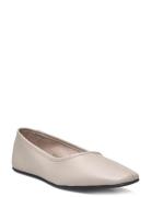 Slfelia Leather Ballerina Ballerinasko Ballerinaer Grey Selected Femme