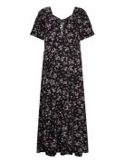 Dress Bloom Knelang Kjole Black Lindex