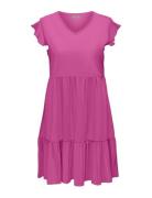 Carmay Life Cap Sl Frill Dress Jrs Noos Kort Kjole Pink ONLY Carmakoma