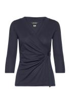 Stretch Jersey Top Tops T-shirts & Tops Long-sleeved Navy Lauren Ralph...