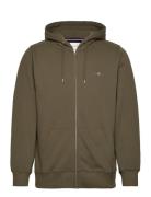 Reg Shield Full Zip Hoodie Tops Sweat-shirts & Hoodies Hoodies Khaki G...