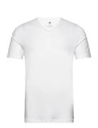 V-Neck Sport T-shirts Short-sleeved White Adidas Underwear