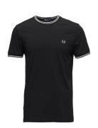 Twin Tipped T-Shirt Designers T-shirts Short-sleeved Black Fred Perry