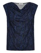 Viscose T-Shirt Tops T-shirts & Tops Sleeveless Blue Rosemunde