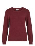 Viril O-Neck L/S Knit Top - Noos Tops Knitwear Jumpers Red Vila