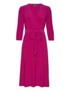 Mid Weight Mj-Dress Knelang Kjole Pink Lauren Ralph Lauren