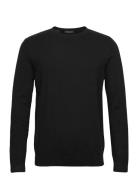 Slhberg Crew Neck B Tops Knitwear Round Necks Black Selected Homme