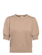 Liva Strik T-Shirt Tops Knitwear Jumpers Beige Minus