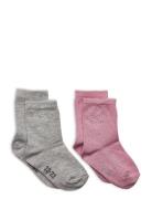 Ankle Sock W. Lurex Sokker Strømper Pink Minymo