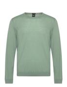 Leno-P Tops Knitwear Round Necks Green BOSS