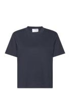 Slfessential Ss Boxy Tee Noos Tops T-shirts & Tops Short-sleeved Navy ...