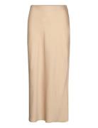 Viellette Hw Long Skirt - Noos Langt Skjørt Beige Vila