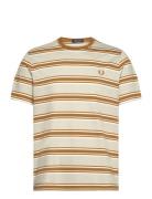 Stripe T-Shirt Tops T-shirts Short-sleeved Beige Fred Perry