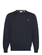 Classic Cotton C-Neck Tops Knitwear Round Necks Navy GANT