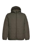 Puffer Jacket W?.Hood Fôret Jakke Green Lindbergh