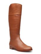 Justine Burnished Leather Riding Boot Høye Støvletter Brown Lauren Ral...