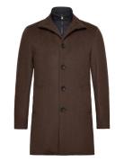 Bs Ontario Slim Fit Coat Ullfrakk Frakk Brown Bruun & Stengade