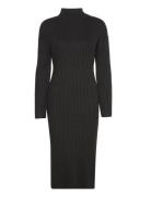 Knitted Turtleneck Dress Knelang Kjole Black Gina Tricot