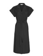 Mschgianara Benina Ss Dress Knelang Kjole Black MSCH Copenhagen