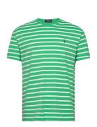 Classic Fit Striped Jersey T-Shirt Tops T-shirts Short-sleeved Green P...