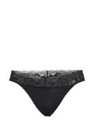 Pcmiley Lace Thong 2-Pack Noos Stringtruse Undertøy Black Pieces